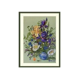 Merejka Embroidery kit "Irises and Wildflowers"