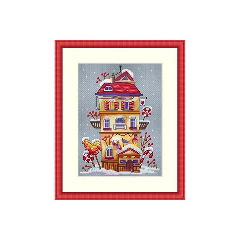 Borduurpakket Winterhuis Borduurpakket Winterhuis
