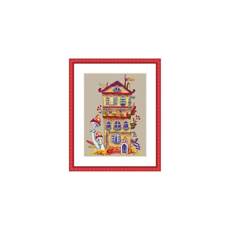 Kit de broderie Maison d'automne