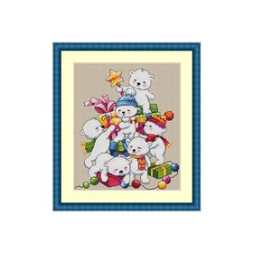 Merejka Embroidery kit Christmas Bears