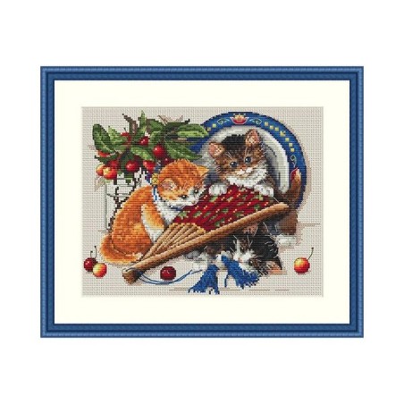 Merejka Borduurpakket Kittens & kersen