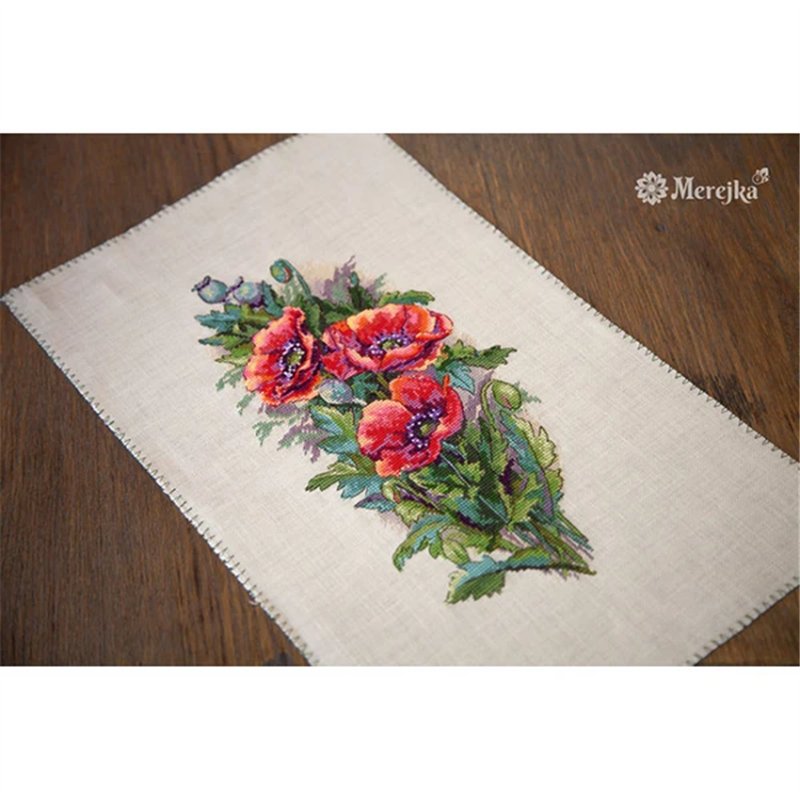 Embroidery kit Vintage Poppies Embroidery kit Vintage Poppies