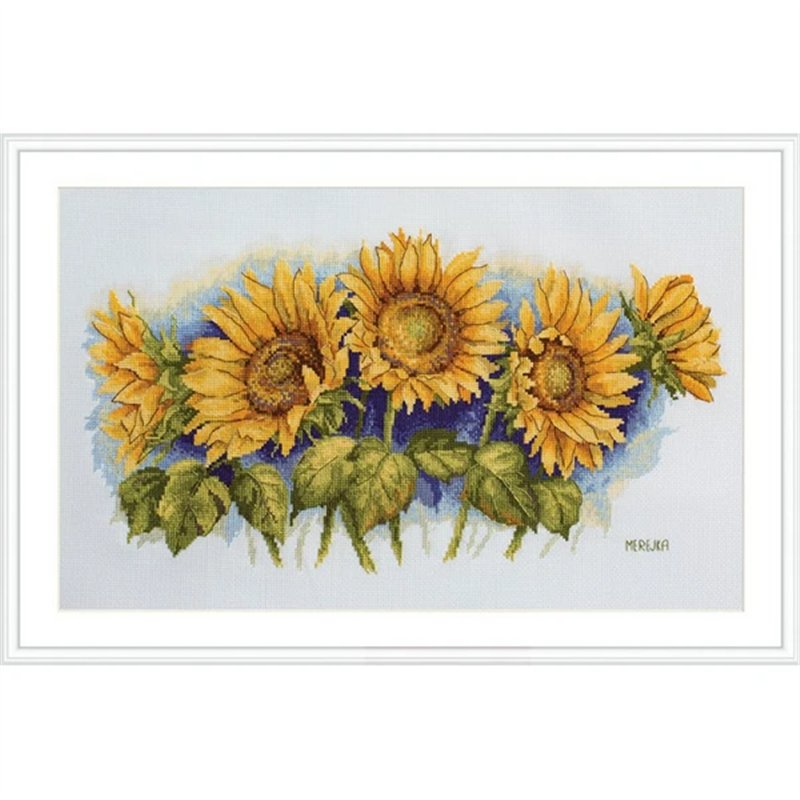 Borduurpakket Felle zonnebloemen Borduurpakket Felle zonnebloemen