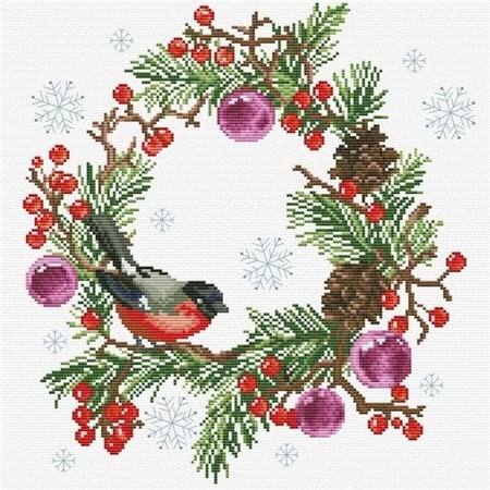 Embroidery kit Winter Wreath
