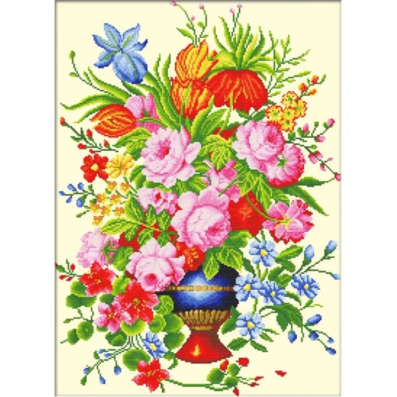 Kit de broderie Composition florale élégante