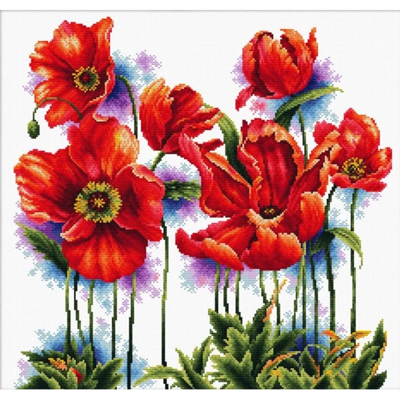 Embroidery kit Lovely Poppies