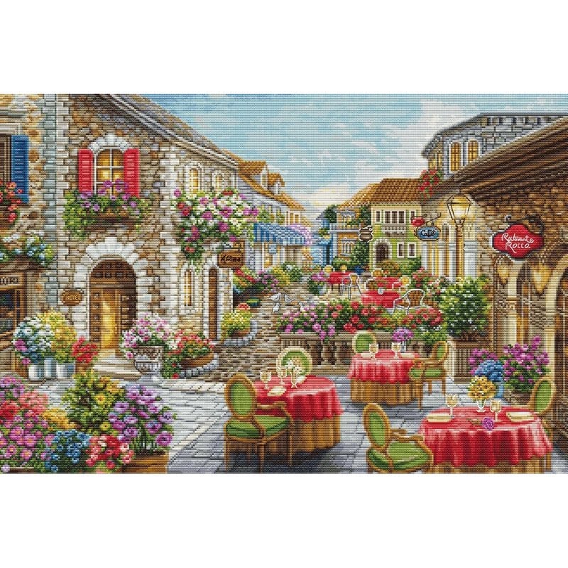Borduurpakket Fiori Caffès Borduurpakket Fiori Caffès