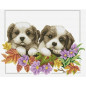 Kit de broderie Chiots qui regardent