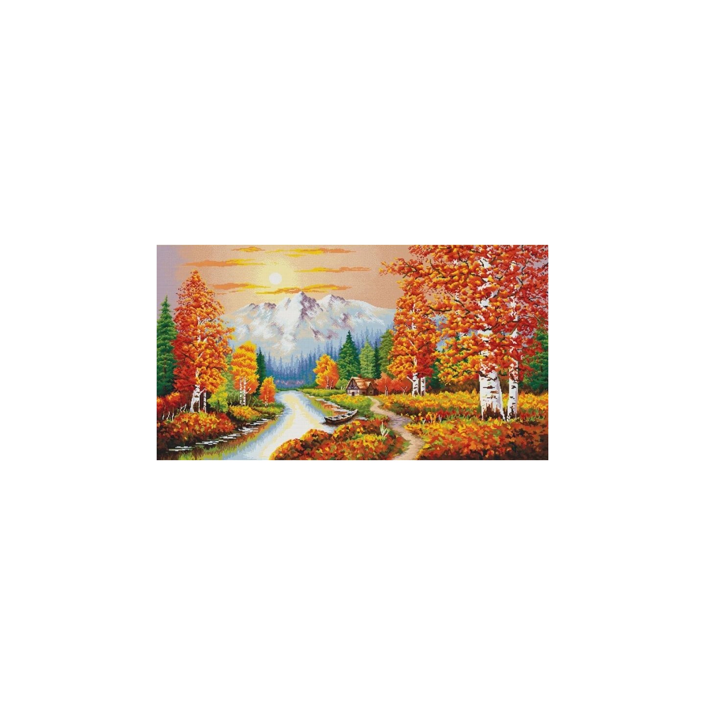 Stickset Ein flammender Sonnenuntergang