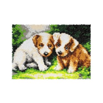 Kit tapis au point noué Puppies 4176