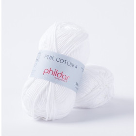 Fil crochet Phildar  Phil Coton 4 blanc