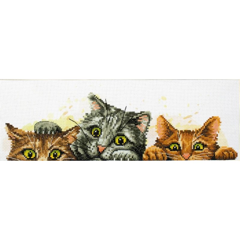 Kit de broderie Chatons curieux Kit de broderie Chatons curieux