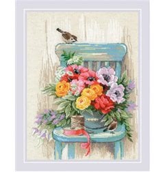 Borduurpakket Tuinbloemen Borduurpakket Tuinbloemen