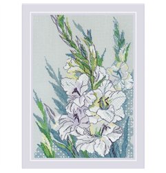 Embroidery kit White Gladioli
