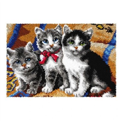 Knooptapijt kit Katten 4131