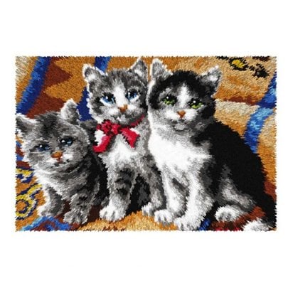 Knüpfformteppichpackung Katzen 4131