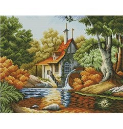 Embroidery kit Cabin Autumn