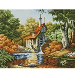 Embroidery kit Cabin Autumn