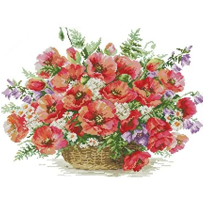 Embroidery kit Poppy basket