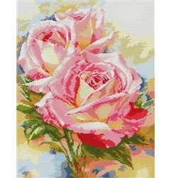 Embroidery kit Pink roses