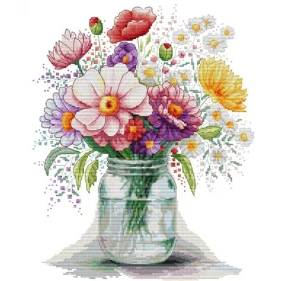 Embroidery kit Wildflower vase