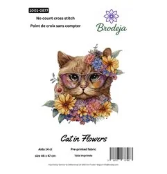 Borduurpakket Kat in bloemen