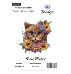 Stickset Katze in Blumen