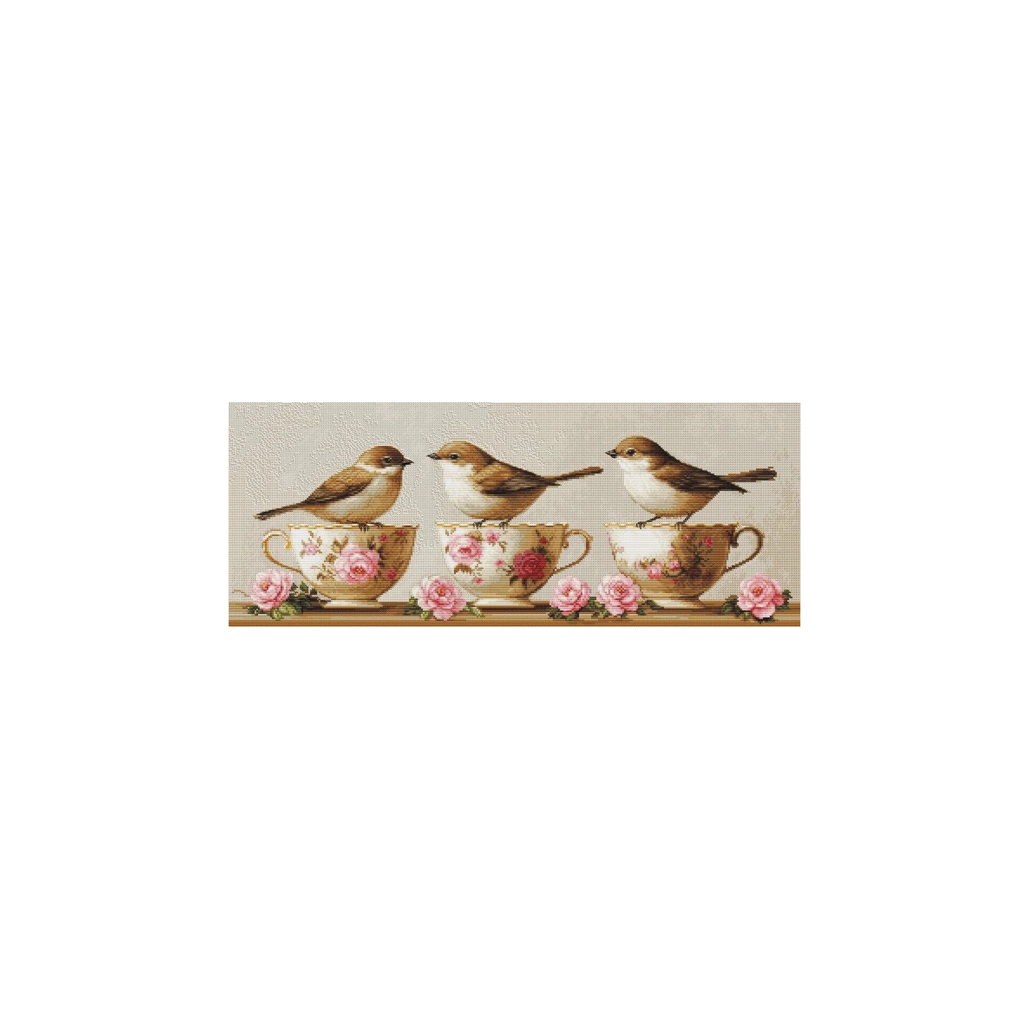 Luca-S Kit de broderie Trois oiseaux délicats