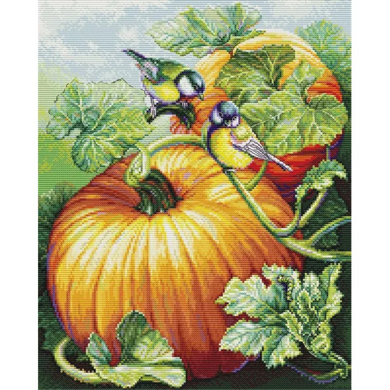 Embroidery kit Birdies On Pumpkin Embroidery kit Birdies On Pumpkin