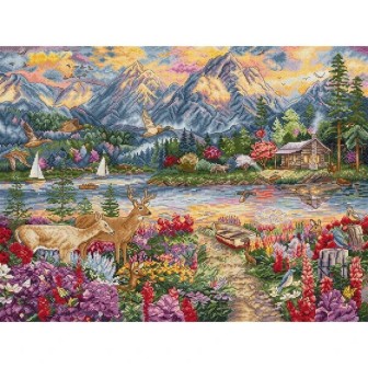 Kit de broderie Majesté de la Montagne du Printemps