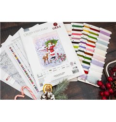 Stickset Weihnachtsmann mit Baum Stickset Weihnachtsmann mit Baum