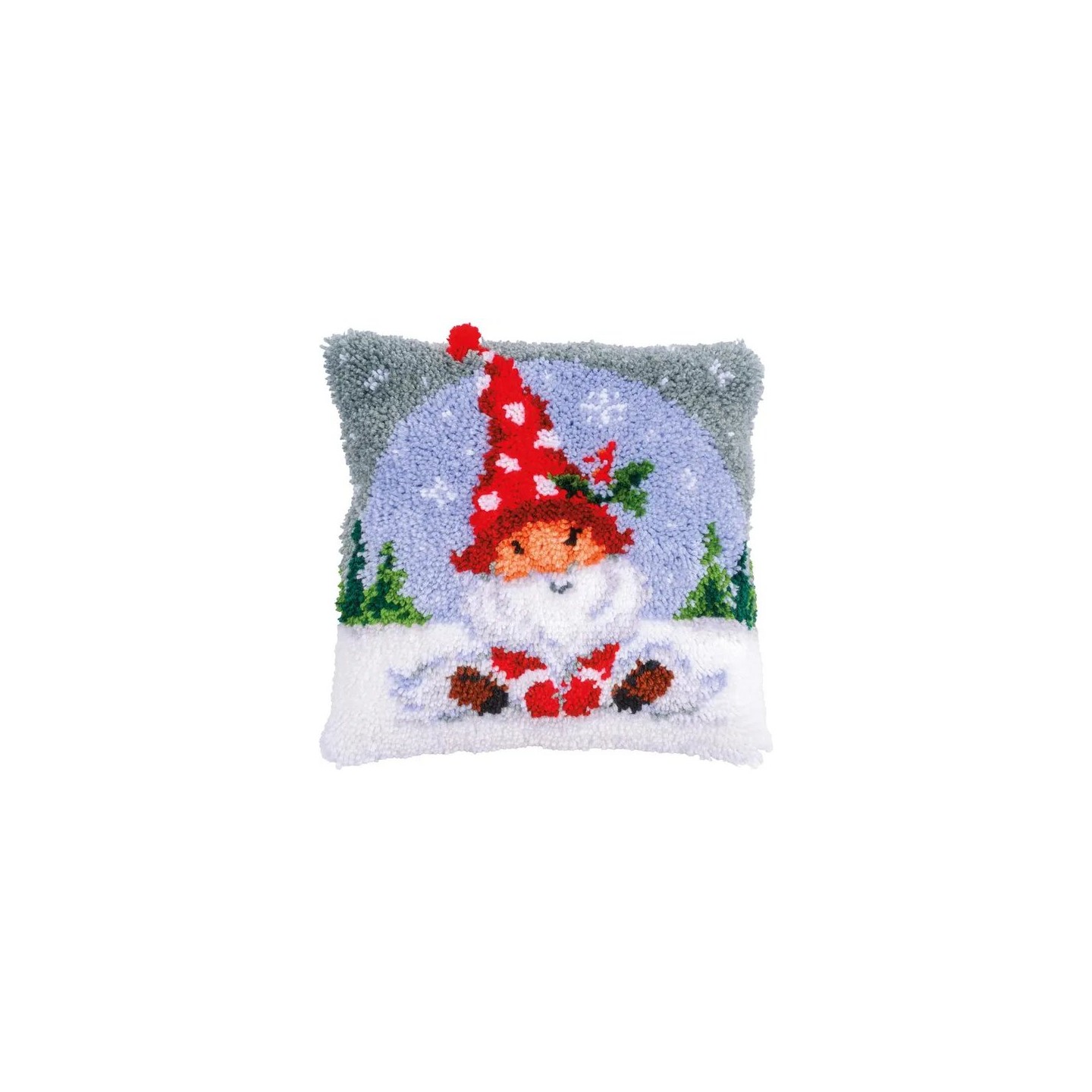 Knoopkussen kit Kerstkabouter in de sneeuw 201456