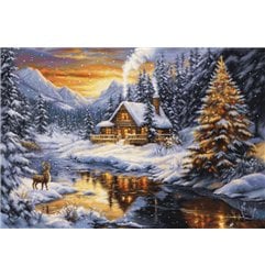 Stickset Winterabend in den Bergen (petit point) Stickset Winterabend in den Bergen (petit point)