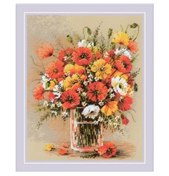 Kit de broderie Coquelicots des champs Kit de broderie Coquelicots des champs