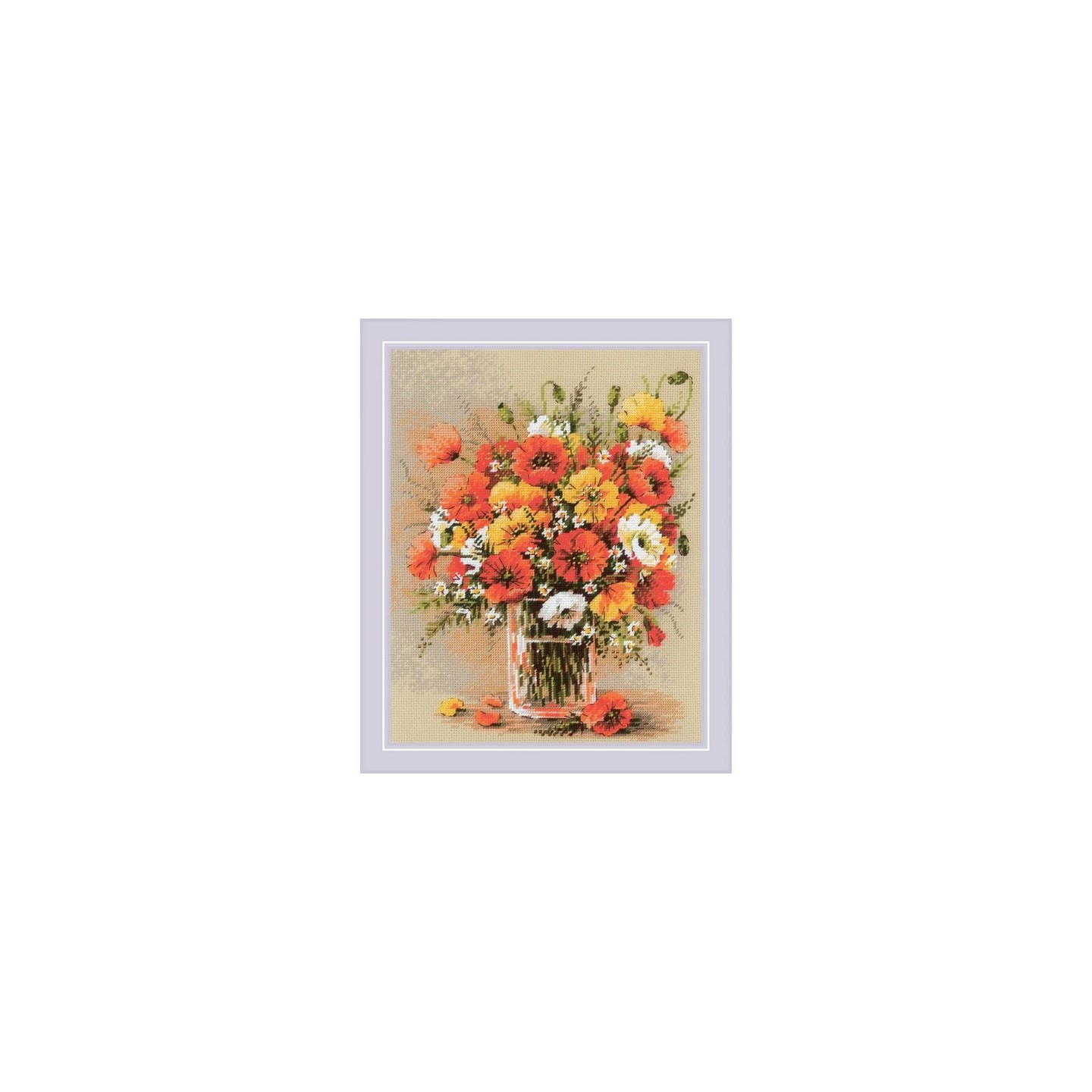 Stickset Feldmohn
