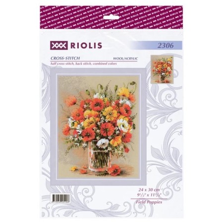 Stickset Feldmohn