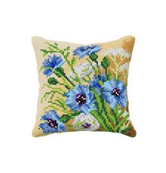 Kit coussin au point croix Bleuets 99118