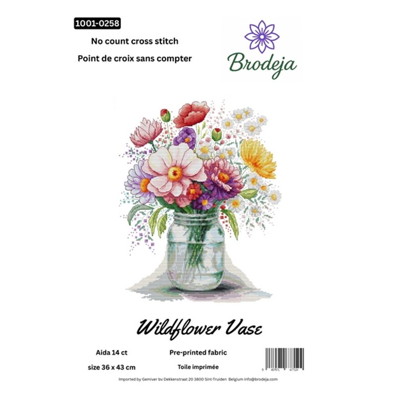 Borduurpakket Wildebloemen vaas Borduurpakket Wildebloemen vaas