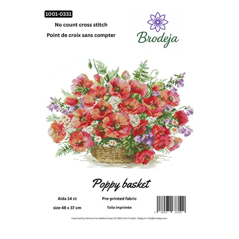Kit de broderie Panier de coquelicots Kit de broderie Panier de coquelicots