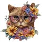 Kit de broderie Chat dans les fleurs Kit de broderie Chat dans les fleurs