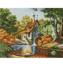 Kit de broderie Cabane d'automne