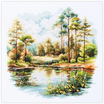 Kit de broderie Lac forestier