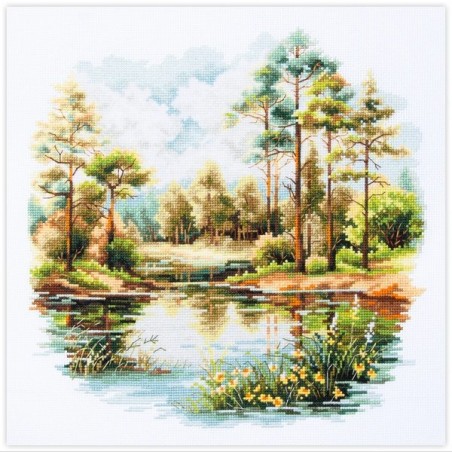 Kit de broderie Lac forestier