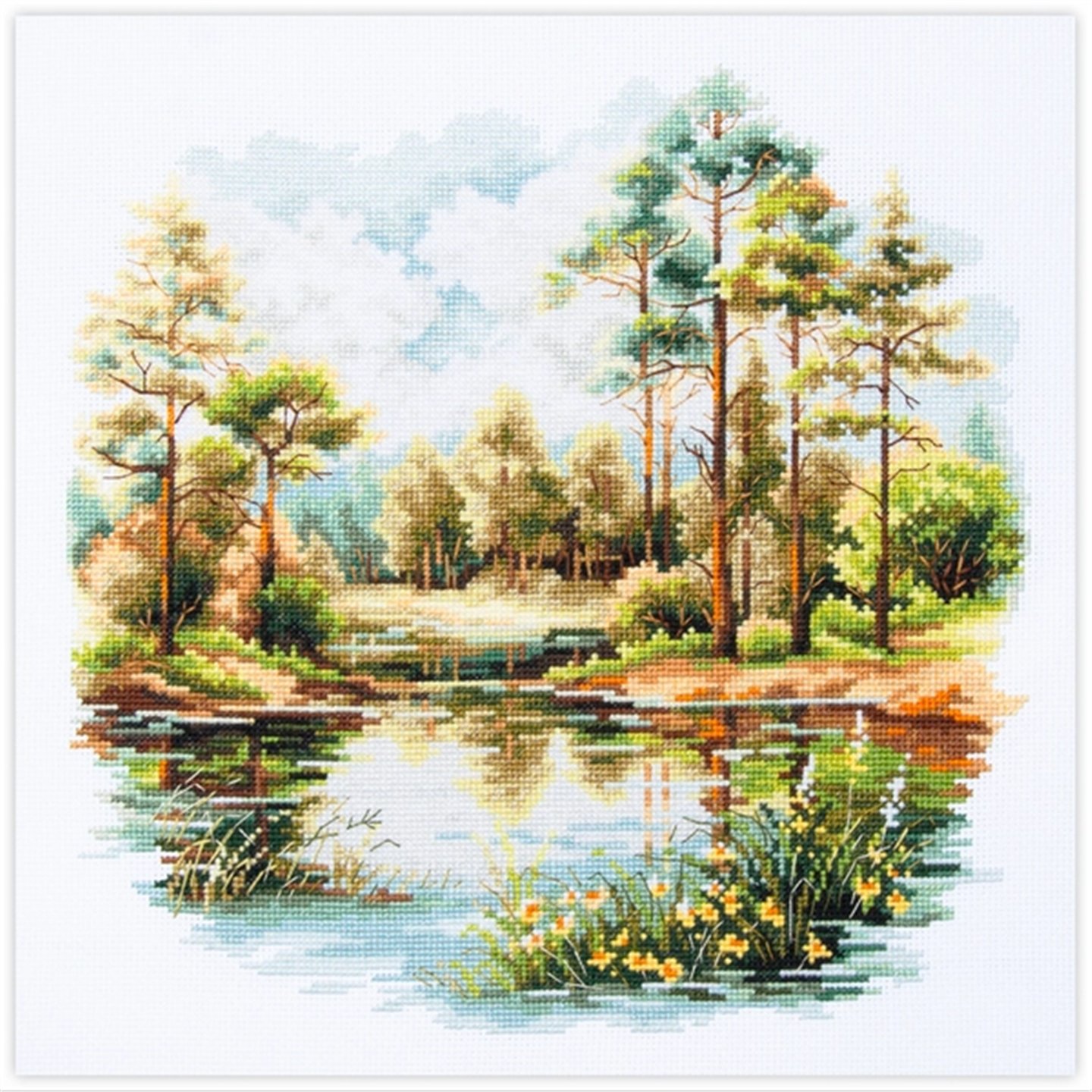Kit de broderie Lac forestier