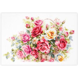 Embroidery kit Basket with Roses