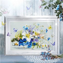 Stickset Lilien und Kornblumen