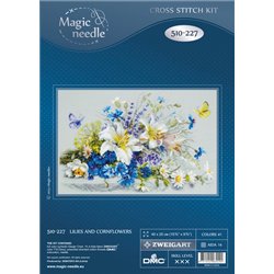Stickset Lilien und Kornblumen Stickset Lilien und Kornblumen