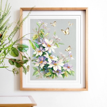 Embroidery kit Clematis