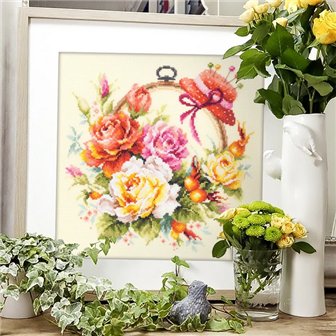 Stickset Rosen für die Stickerin