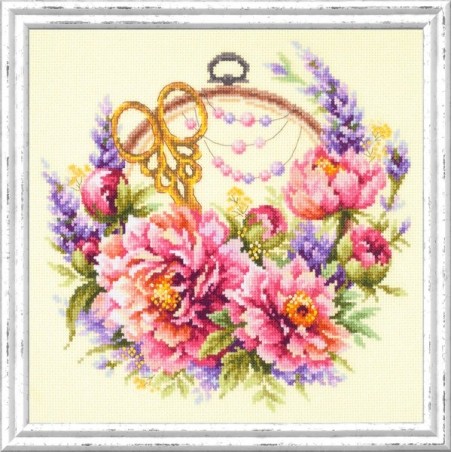 Kit de broderie Pivoines pour la brodeuse